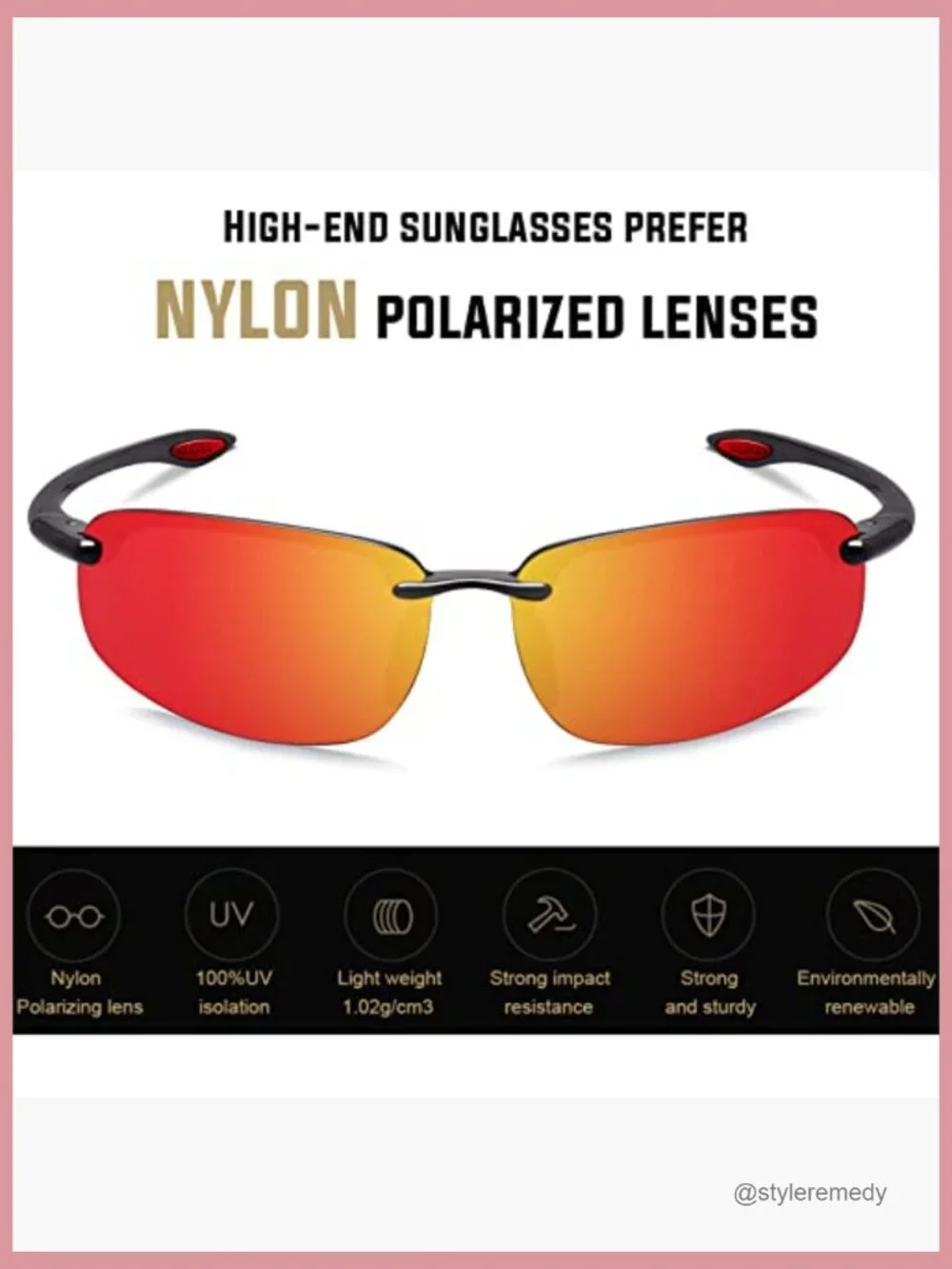 TR90 Rimless Sports Sunglasses for Running Fishing Driving Baseball